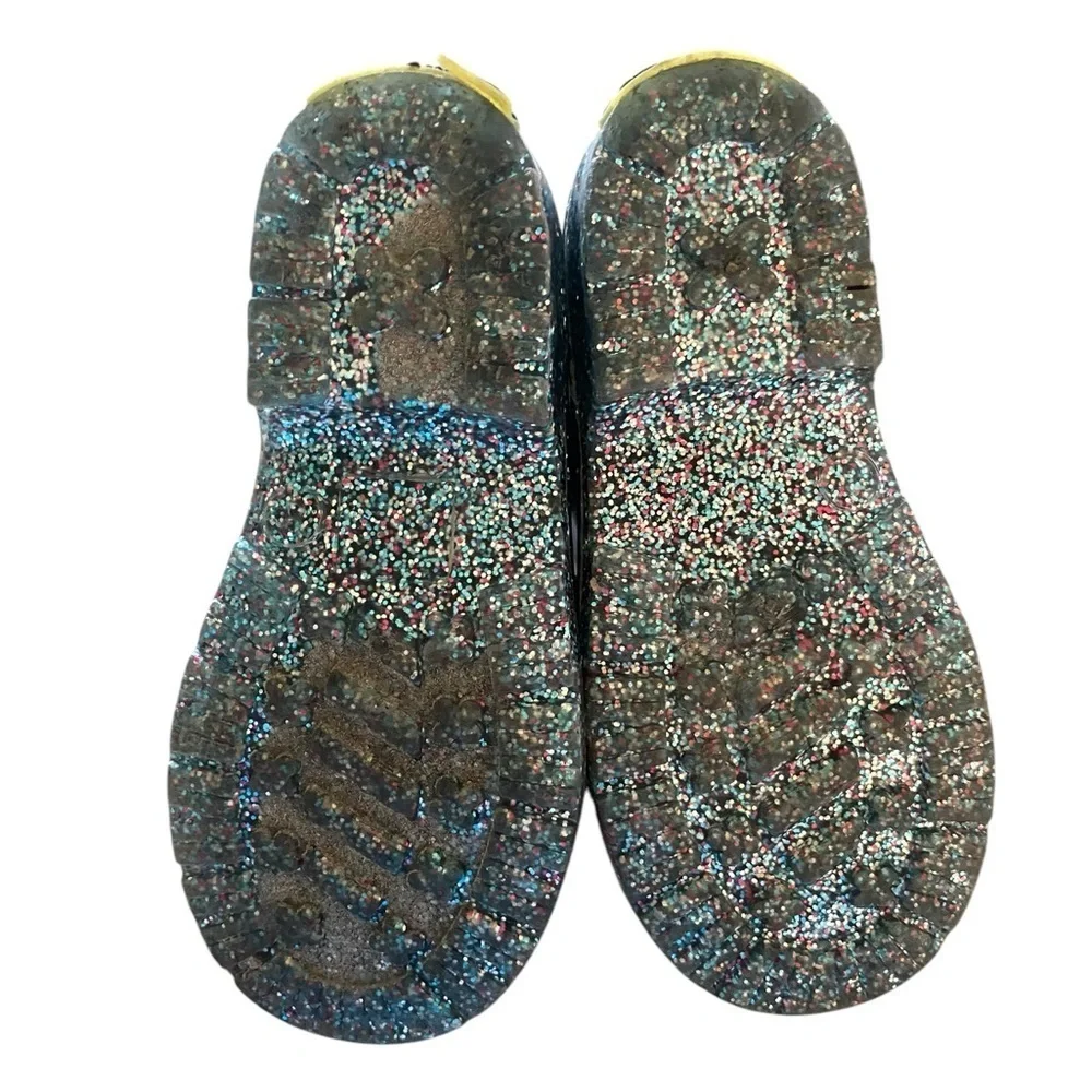 Western Chief black rainbow KIDS GLITTER RAIN BOOTS Winter Rubber Outdoor shoes